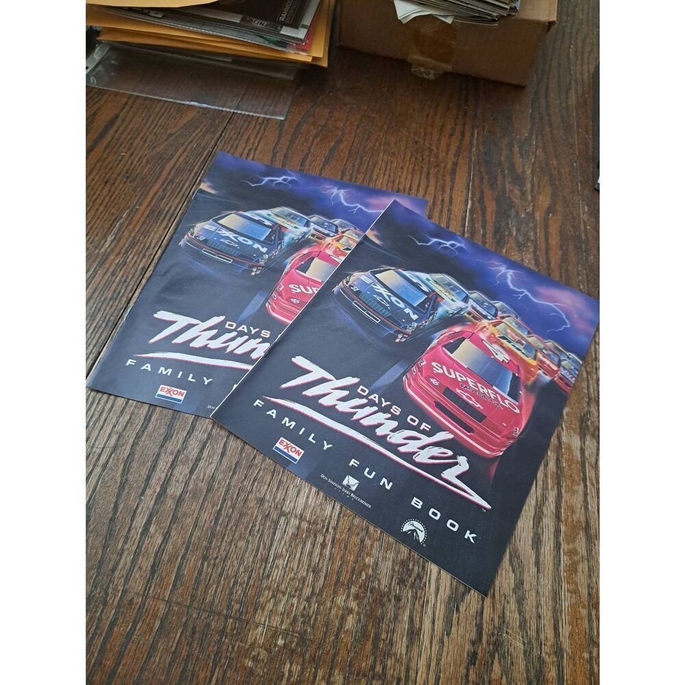 Lot of 2 Days of Thunder Family Fun Books 1990 NASCAR Paramount Exxon Promo